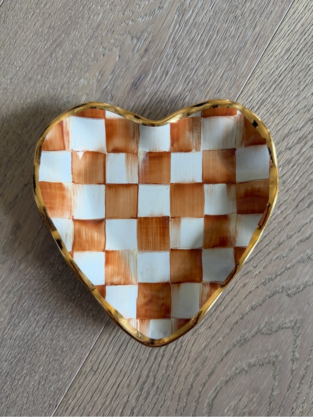 MacKenzie-Childs Ginger Check Fluted Heart Plate